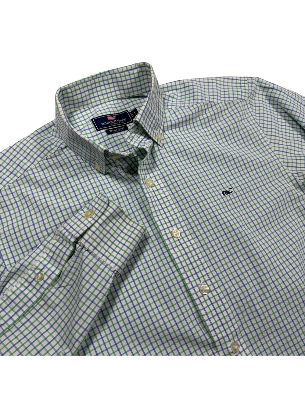 Vineyard Vines Men's Whale Shirt Long Sleeve, Button Down Check Print Size Small